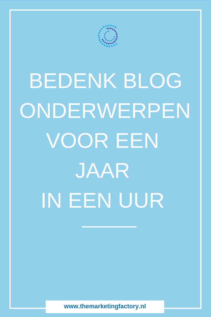 snelle content planning tip | www.themarketingfactory.nl