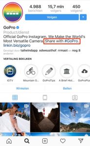 instagram bio - branded hashtags gebruiken